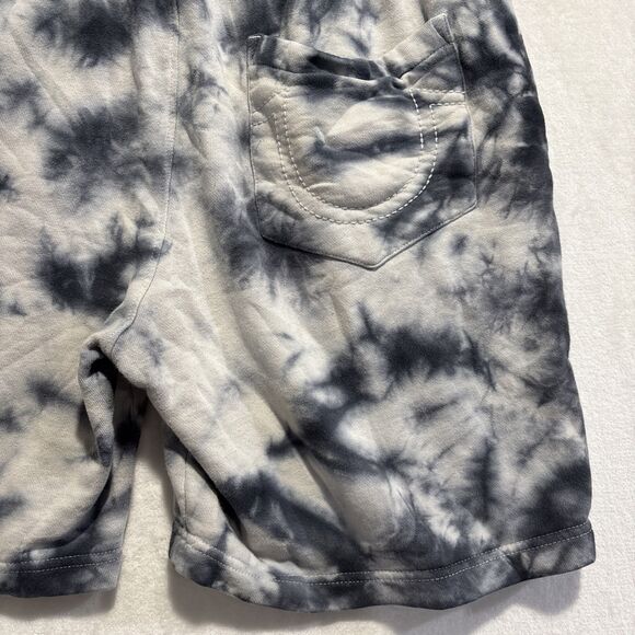 True Religion Tie Dye Sweat Shorts Men's Medium Blue White Logo Drawstring Knit - Picture 10 of 15